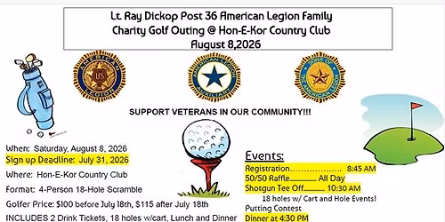 West Bend American Legion Family 2026 Golf Outing