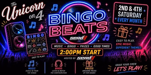 Bingo Beats \u2013Saturday at The Unicorn on 4