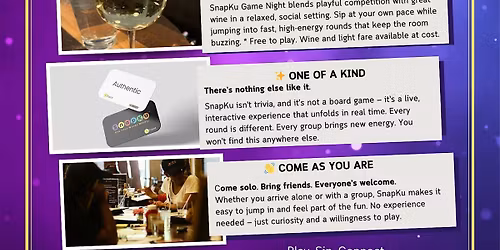 Sip n\u2019 Play SnapKu at Game Night!