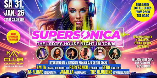 SUPERSONICA - THE LADIES HOUSE NIGHT IN TOWN!