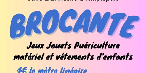 Bourses au jouets, jeux, v\u00eatements et mat\u00e9riel de pu\u00e9riculture