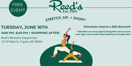\ud83e\uddd8\u200d\u2640\ufe0fYoga night at Reed's!