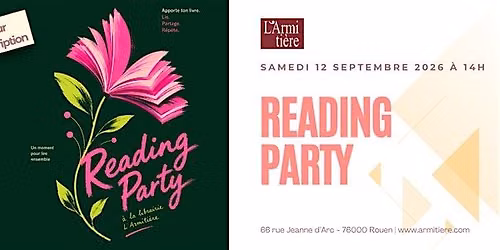 Reading party \u00e0 L'Armiti\u00e8re sp\u00e9ciale rentr\u00e9e litt\u00e9raire  !