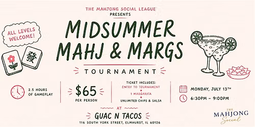 The Mahjong Social - Mahjong + Margaritas Tournament