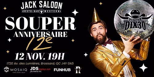 Souper du 12e Anniversaire \u2013 Jack Saloon Dix30
