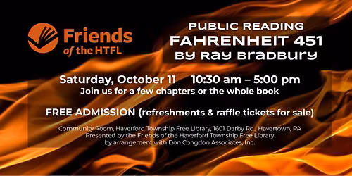 Public Reading: FAHRENHEIT 451 by Ray Bradbury