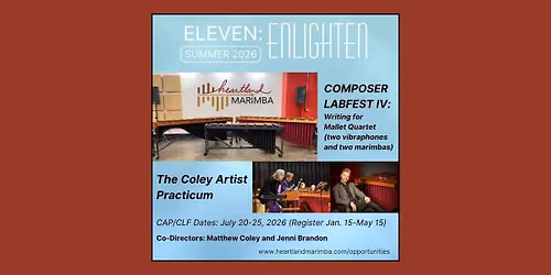 HMQ & HME2 (Coley Artist Practicum\/Composer LabFest) Showcase Concert \u2013 Waterloo Days of Marimba