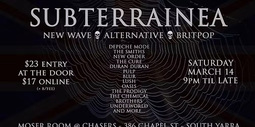 SUBTERRAINEA LAUNCH EVENT - 80s Synthpop & 90s Britpop & MORE