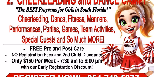 Cheerleading, Dance, Manners and More Summer Camp in Coral Springs Florida