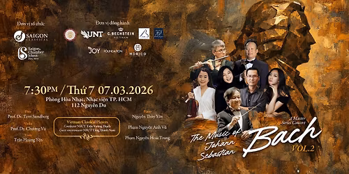 Concert: THE MUSIC OF JOHANN SEBASTIAN BACH Vol. 2 (19:30, T7, 07.03.2026)