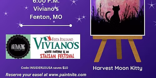 09\/15\/2026 Harvest Moon Kitty Paint Nite at Viviano\u2019s in Fenton, MO