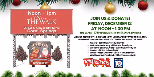 Channel 10\u2019s Big Bus Express & Toys for Tots at The Walk