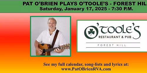 Pat O'Brien Plays O'Tooles - Forest Hill