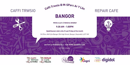 Caffi Trwsio Bangor \/\/ Bangor Repair Cafe