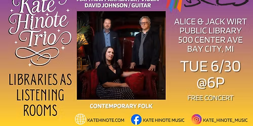 Kate Hinote Trio LIVE at Alice & Jack Wirt Public Library!