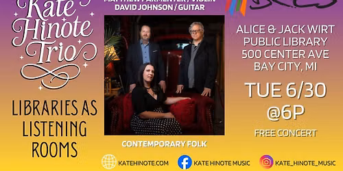 Kate Hinote Trio LIVE at Alice & Jack Wirt Public Library!