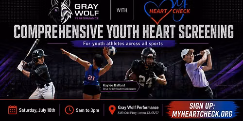 Youth HeartCheck at Gray Wolf Performance - Lenexa, KS