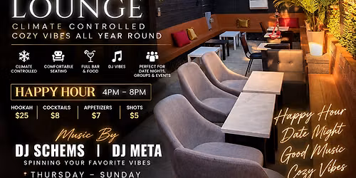 Lux DC Indoor\/Outdoor Lounge | Happy Hour \u2022 Date Night \u2022 Cozy Vibes \u2022 Live DJs