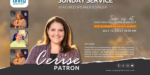 Cerise Patron shares Music & Message at Unity Spiritual Center in Sun City, AZ