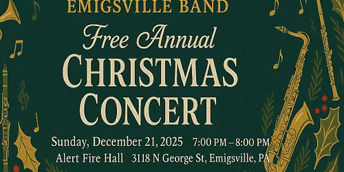 Emigsville Band's FREE Annual Community Christmas Concert