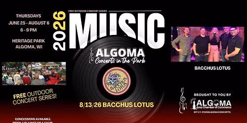 Bacchus Lotus, Algoma Concerts in the Park, August 13 2026