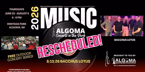 Bacchus Lotus, Algoma Concerts in the Park, August 13 2026
