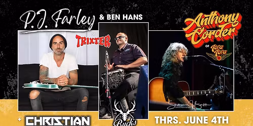 Anthony Corder of Tora Tora & PJ Farley with Ben Hans of Trixter