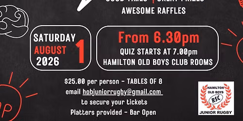 HOB Junior Rugby Quiz Night