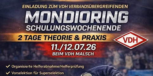VDH verbands\u00fcbergreifende Mondioring Schulungstage