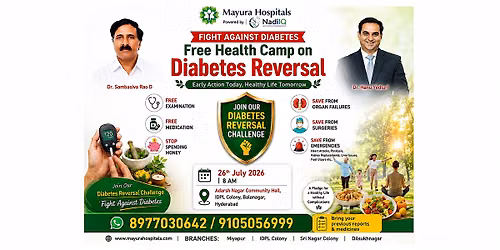 Free Diabetes Reversal Health Camp by Mayura Hospitals