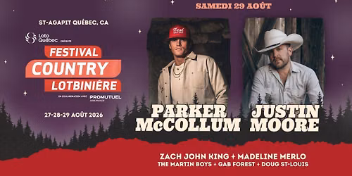 Parker McCollum & Justin Moore | Festival Country Lotbini\u00e8re 2026