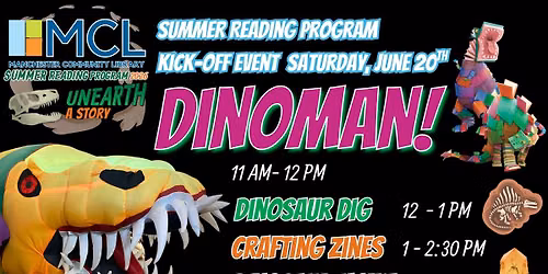 Summer Reading Program 2026 Kickoff Event Featuring Dinoman!