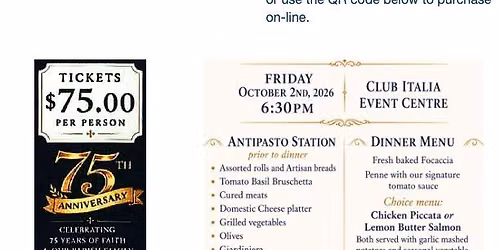 Our Lady of the Scapular Parish 75th Anniversary Dinner