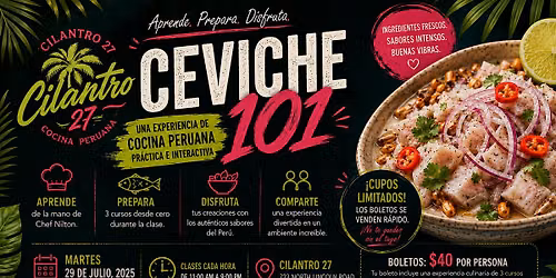 Ceviche 101: Una Experiencia de Cocina Peruana
