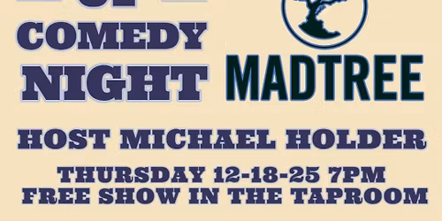 \ud83c\udfa4 Stand-Up Comedy Night at Hamilton\u2019s Urban Backyard! Sponsored by MadTree Brewing \ud83c\udf7b FREE SHOW 