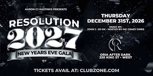 Toronto New Years Eve 2027 Party at Oria Nightclub