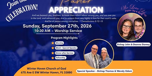 Pastor Appreciation Sunday 