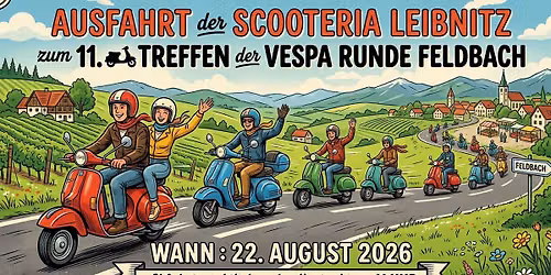 Ausfahrt der Scooteria Leibnitz zum 11.\ud83d\udef5Treffen der Vespa Runde Feldbach