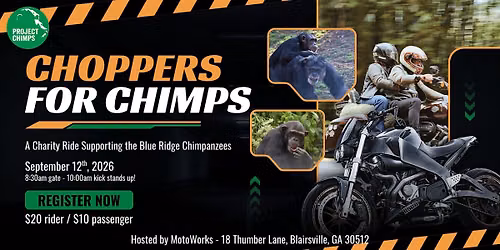 Choppers for Chimps: a charity ride supporting the Blue Ridge chimpanzees