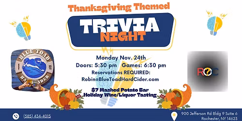 Thanksgiving Themed Trivia with ROC Solid Events