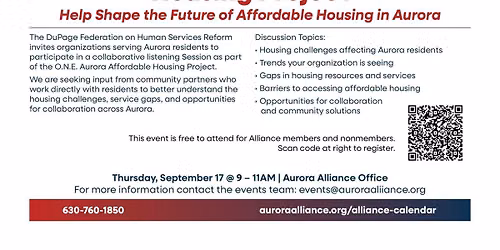 O.N.E. Aurora Affordable Housing Project | Provider Listening Session