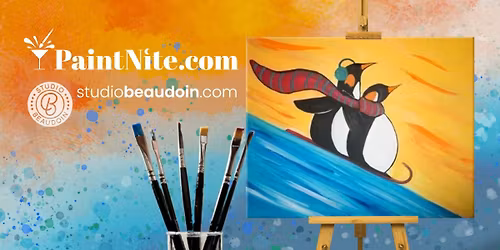 Paint Nite: Penguins Snow Day Sledding