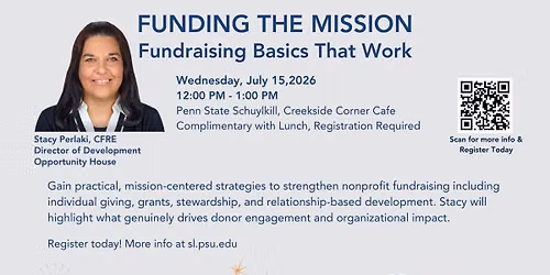 Funding the Mission: Fundraising Basics that Work