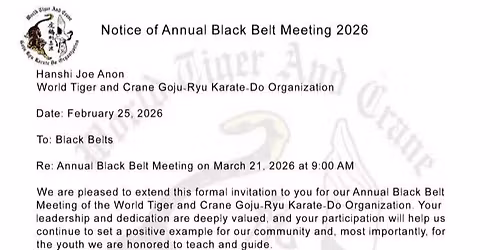 Black Belt Meeting 