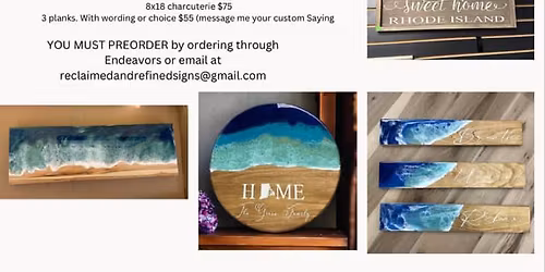 Resin wave signs & charcuterie boards