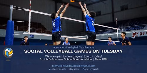 Social Volleyball Games *Adelaide South* *ALL LEVELS*