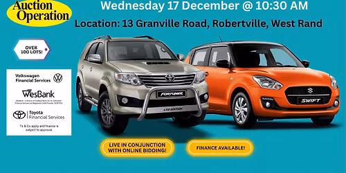WesBank LIVE Runner & Non-Runner Vehicle Auction!