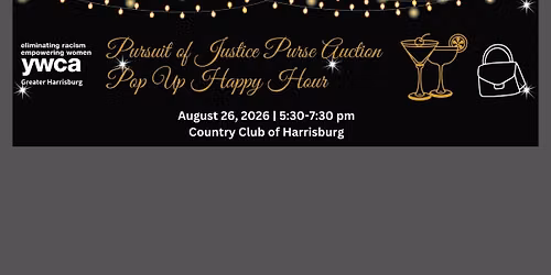 Pursuit of Justice Purse Auction Pop-Up Happy Hour