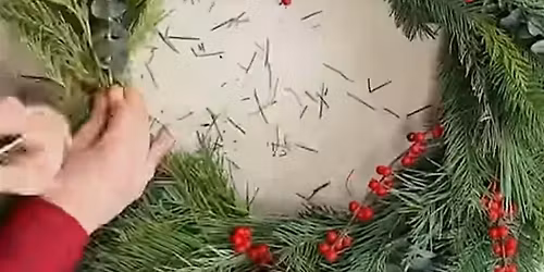 Natural festive wreath making