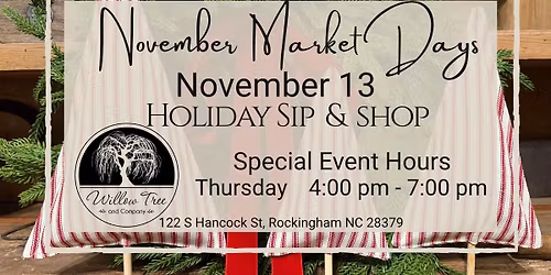 Holiday Sip & Shop Special Event